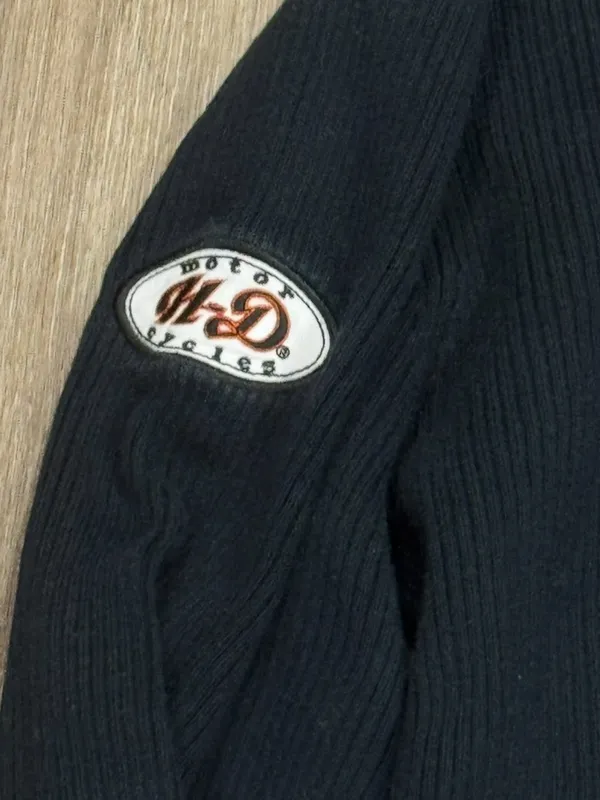 Harley Davidson Ribbed Black Embroidered Turtleneck Women’s Large - Image 3