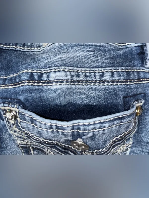 Miss Me Curvy Ankle Skinny Jeans Women’s Waist Size 27 Length 26 Distressed READ - Image 12