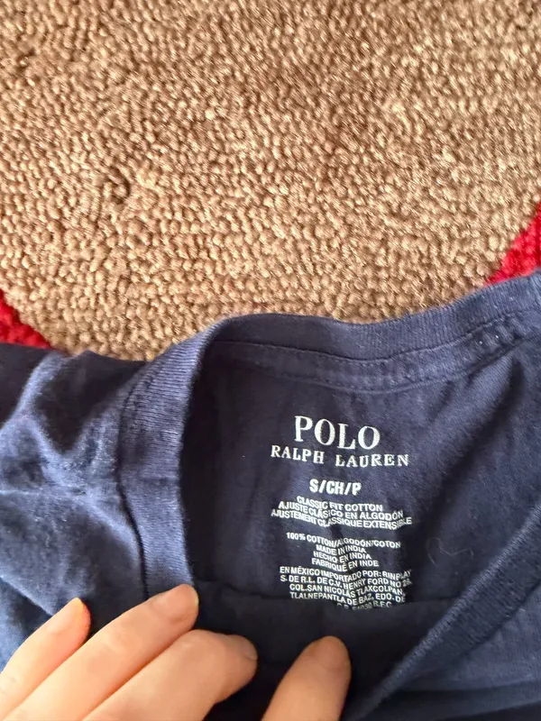 Polo Ralph Lauren Navy Blue White Logo Short Sleeve Basic Tee Unisex Size Small - Image 3