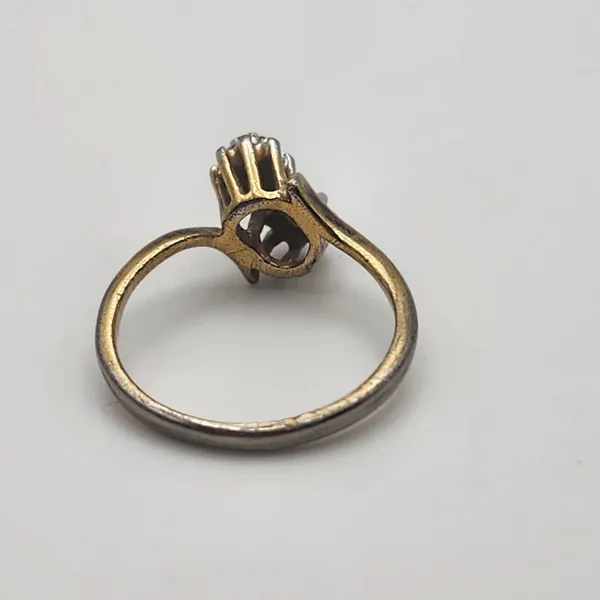 Vintage Joseph Esposito 14K HGE & Clear Rhinestone Cocktail Ring (6.75) - Image 8