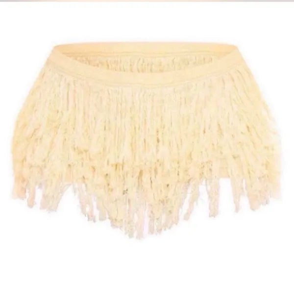 Pretty Little Thing Butter Yellow Fringe Knit Shorts - Image 6