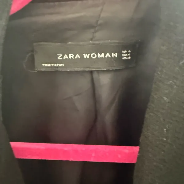 ZARA WOMAN Black Military Style Double-Breasted Peacoat with Gold‎ Buttons - Image 3