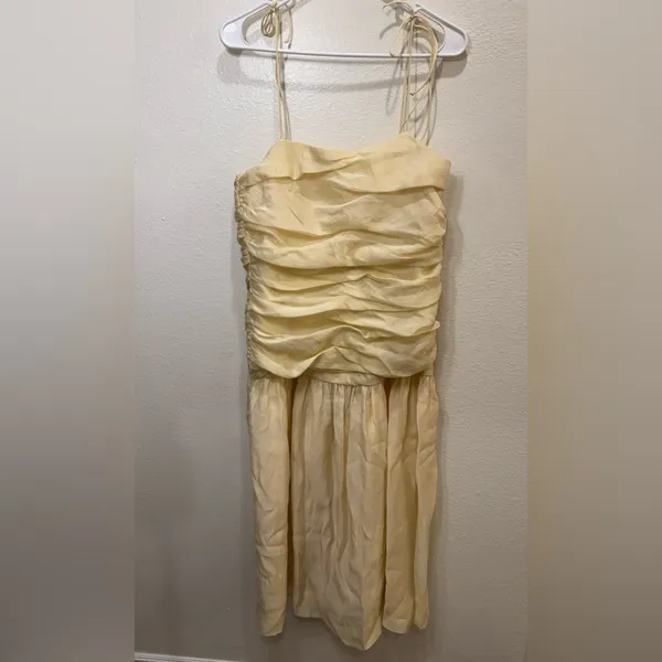 Zara ZW‎ Collection Drape Midi Yellow Dress Size L - Image 7