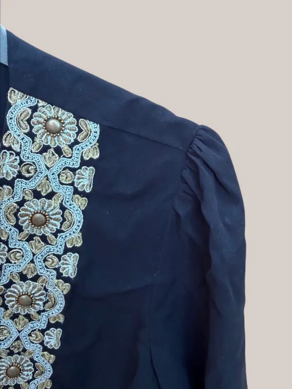 Tularosa Beaded Embellished Open Blouse - Image 7