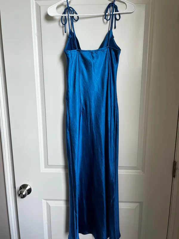 Hello Molly Midi Dress Satin Blue - Image 4