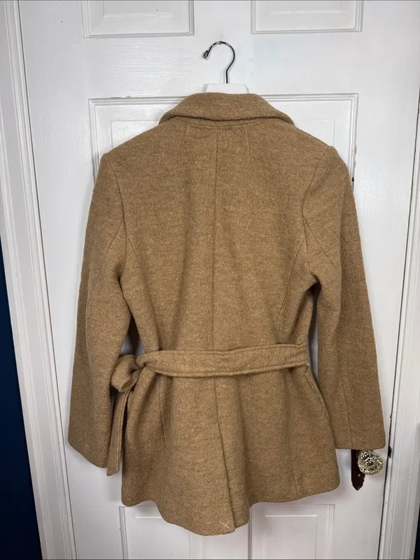 J. Crew Wrap blazer-jacket in Italian boiled wool Tan W2445 Sz 2 - Image 11
