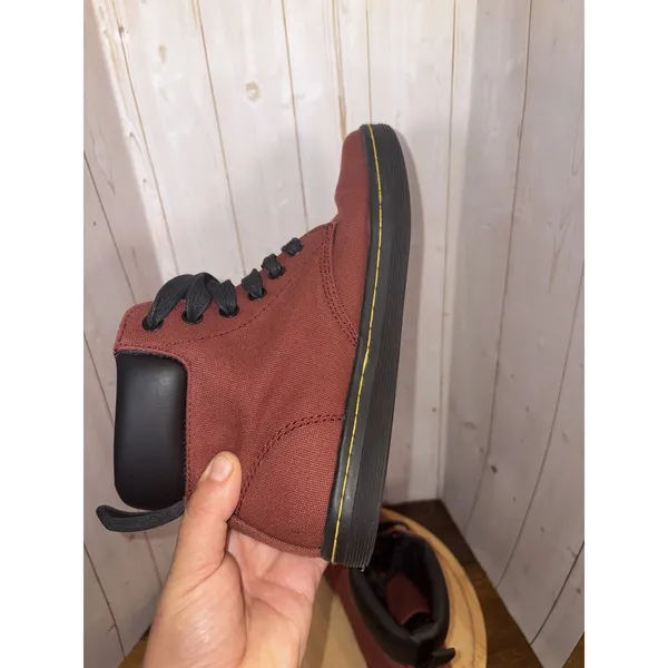 Dr.‎ Martens Shoreditch Canvas Boots Ankle Cherry Red Black Women's Size 6 US - Image 5