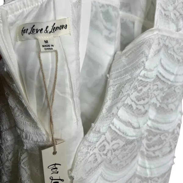 For Love and Lemons Mimi Mini White Lace Dress Size Medium NWT - Image 7