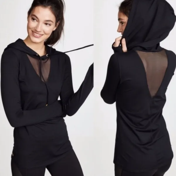ALALA Flyweight Hoodie Tee Black Small Mesh Activewear Top - Image 2