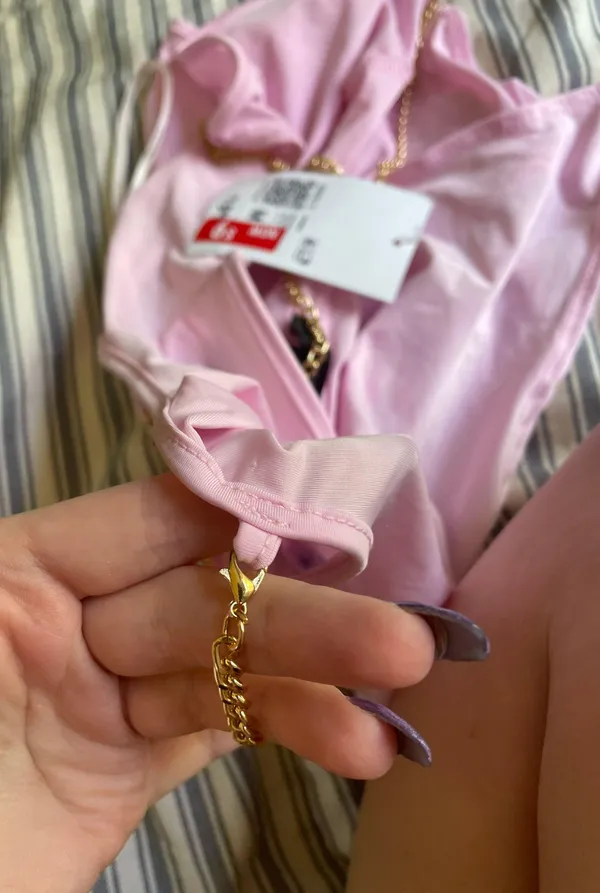 pink gold chain bodysuit - Image 5