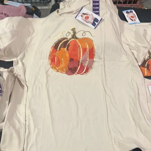 State of Mind Cream Tee with Pumpkin Design Size 2X (Bust 44”) NWT - Image 7