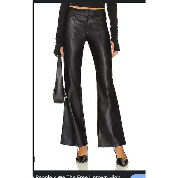 We The Free Glow Up Faux Leather Pant Black Size 12 - Image 2