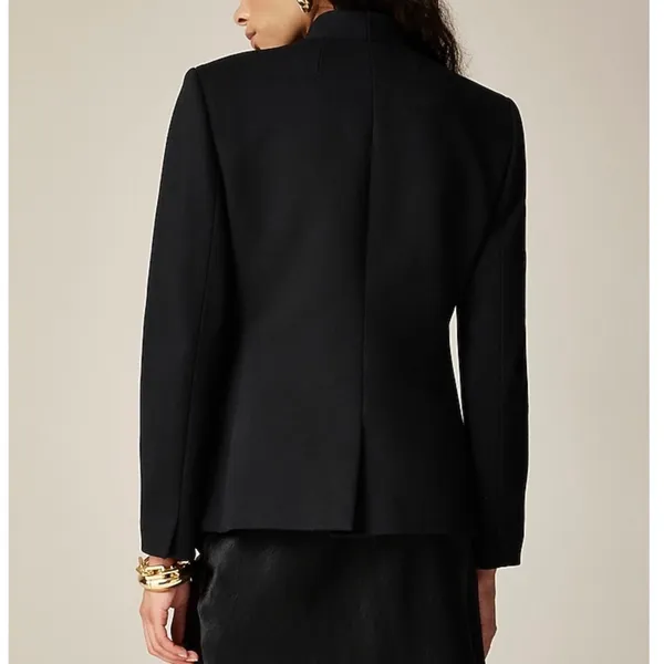 J Crew Stretch Twill Slim Fit Open Front Going Out Blazer CC274 Black Size 2 - Image 2