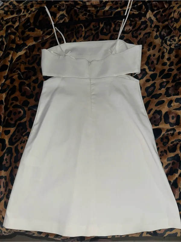 Zara White Cutout Mini Dress Sz. S - Image 4