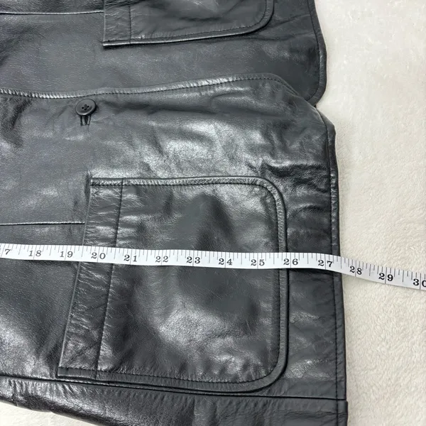 GAP Vintage Y2K 2000 Women’s Black Genuine Leather Jacket Size L‎ - Image 10