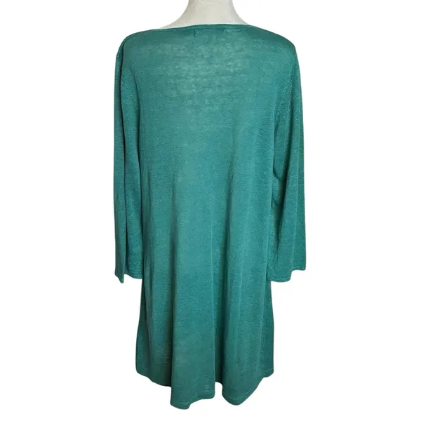 Gudrun Sjoden Size M 100% Linen Sweater Shift Dress Mini Green - Image 2