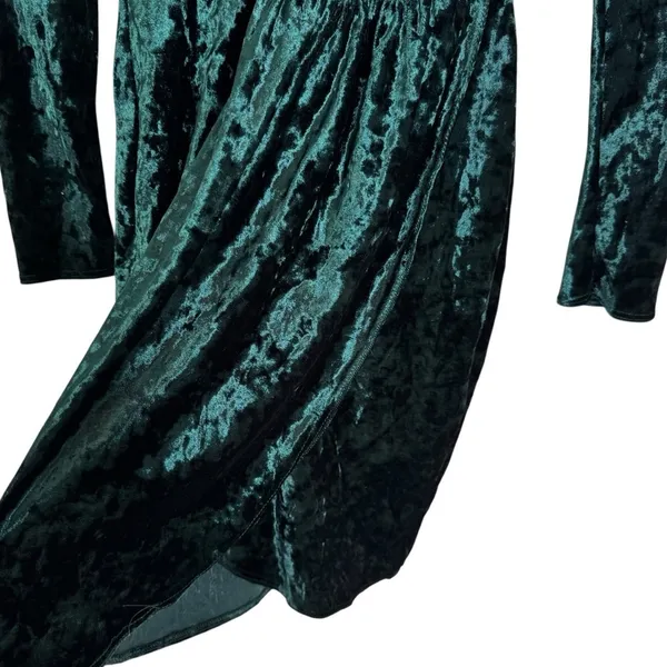 AQUA Velvet Faux Wrap Mini Dress Green Size S NWT - Image 5