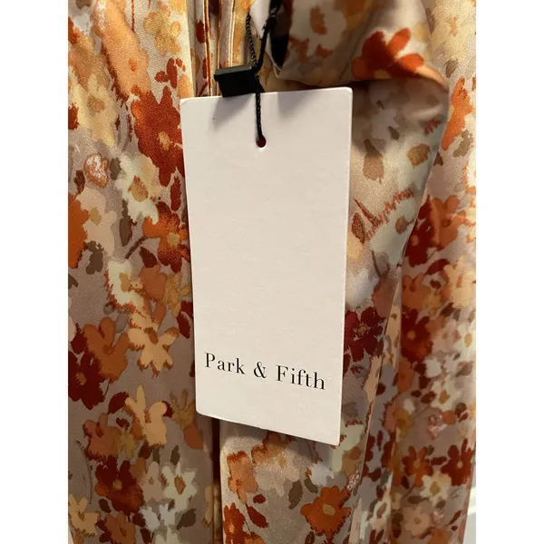 Park & Fifth Kingston Floral Print Satin Strappy Slip Dress Large NEW - Image 4