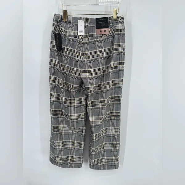 Banana Republic Checked Plaid Pants Wide‎ leg Womens Trouser size 10 - Image 3