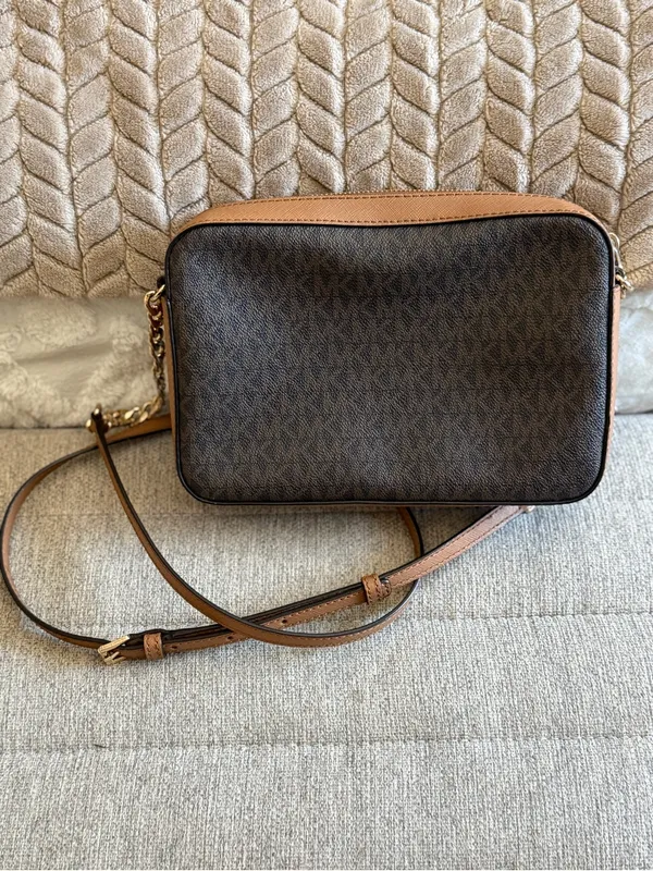 Michael Kors Brown and Tan Signature Crossbody - Image 2