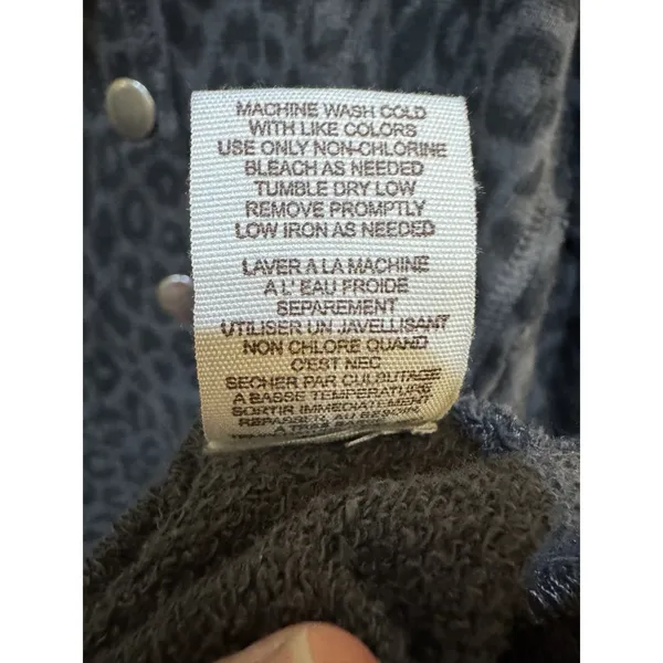 We The Free Cheetah Print Snap Button Jacket Womens Size Large Asymmetrical - Image 6