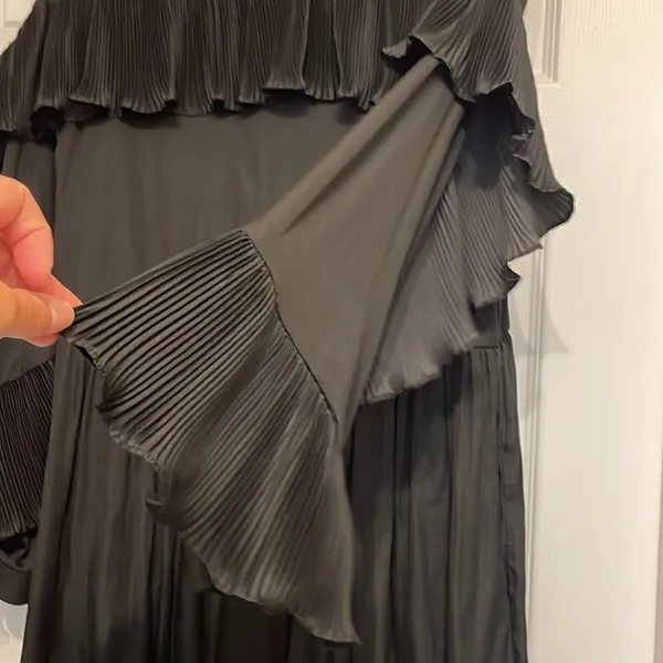 Anthropologie dRA Los Angeles Black Pleated Ruffle Mini Dress - Image 3