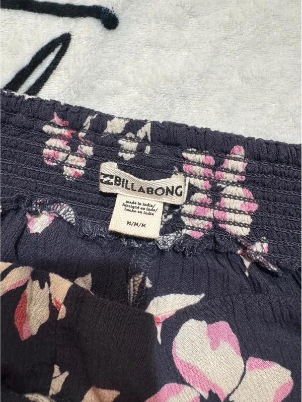 Billabong Black Floral Adventure Spirit Pull-On Wide-Leg Pants Size M - Image 6