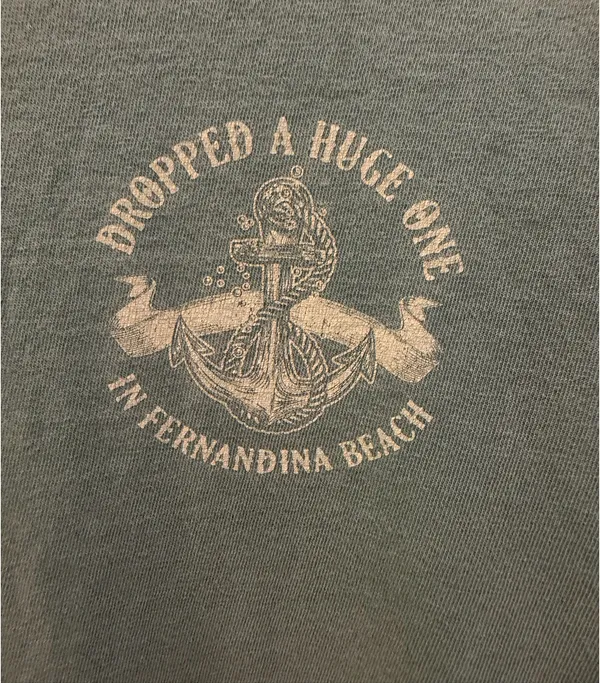 Comfort Colors Huge One Fernandina Beach FL Short Sleeve Pocket Tee Green - Image 3