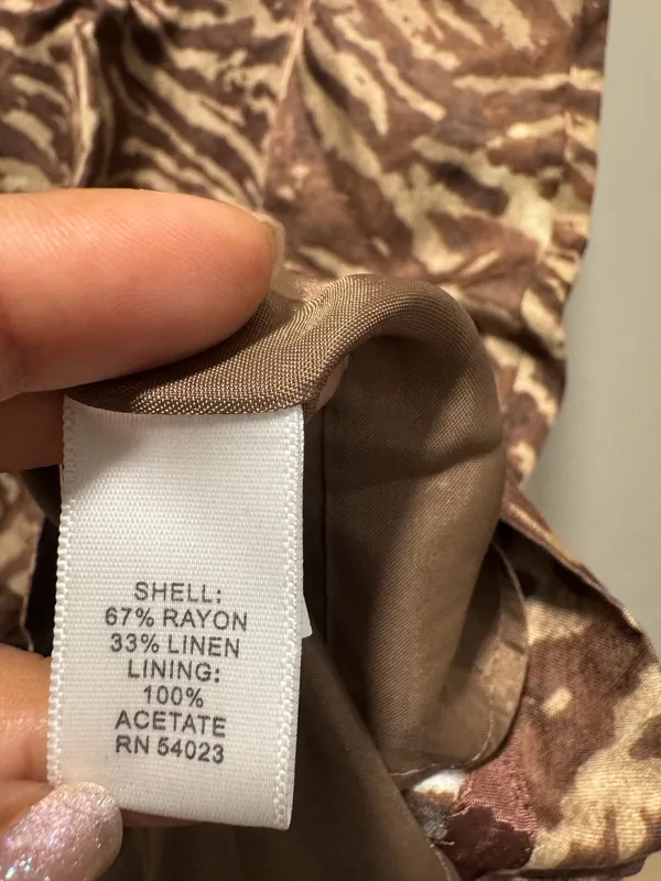 NWOT Banana Republic Brown Zebra V Neck Dress - Image 7