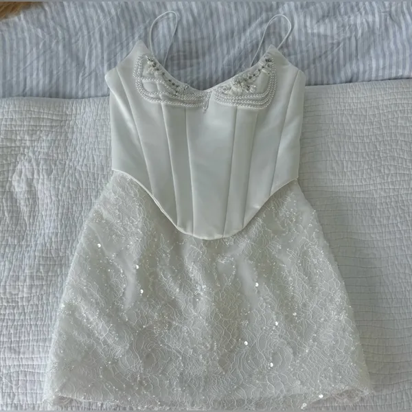 ROSIE ETIENNE SOPHIE White Lace Corset Dress - Image 3