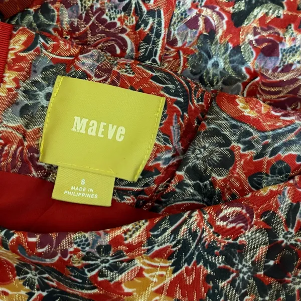 Anthropologie MAEVE Rosie Floral‎ Skirt Pleated Metallic Brocade Pockets Small - Image 11