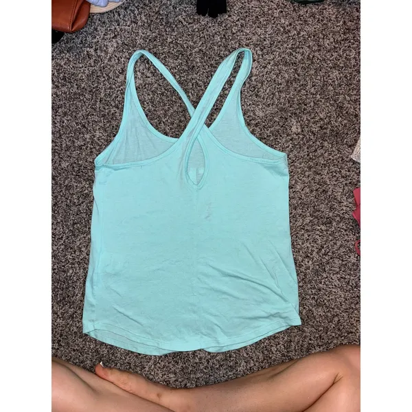 Under Armour Project Rock "Rent's Due" tank top light blue aqua XS women’s nwot - Image 4
