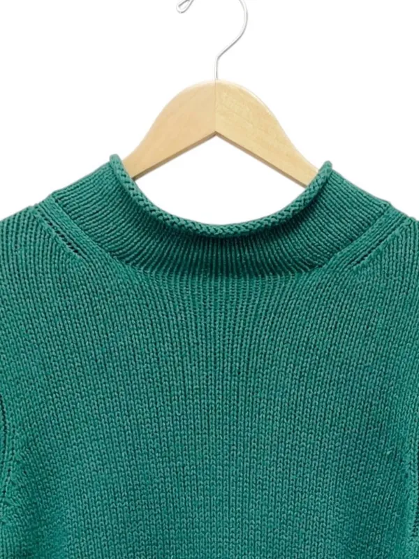 J. Crew Always The 1988 Rollneck Sweater L Emerald Green Cotton Heritage Preppy - Image 4