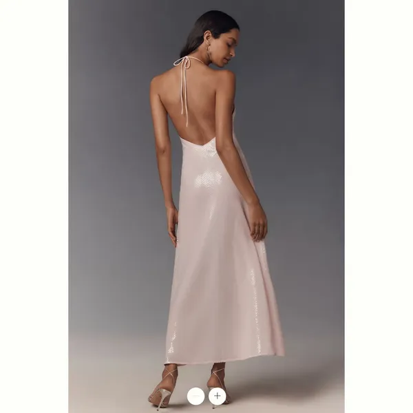 Anthropologie Bardot Aradia Sequin Halter Slip Dress - Image 4