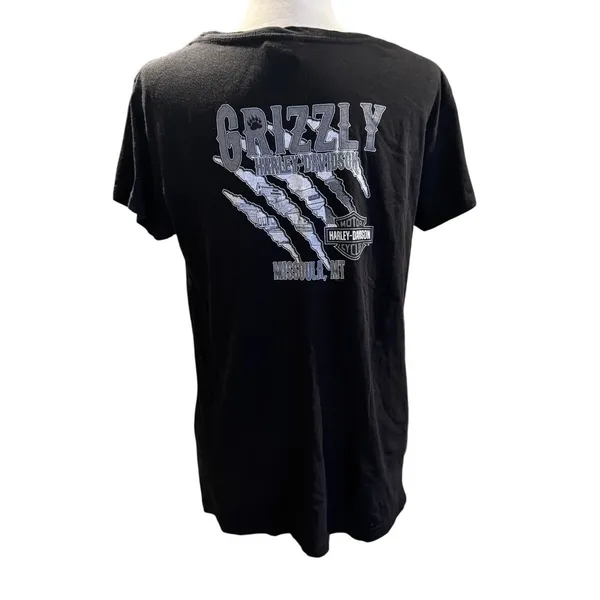 Harley-Davidson Grizzly Missoula Montana Rhinestone T-Shirt – Women’s Size L - Image 3