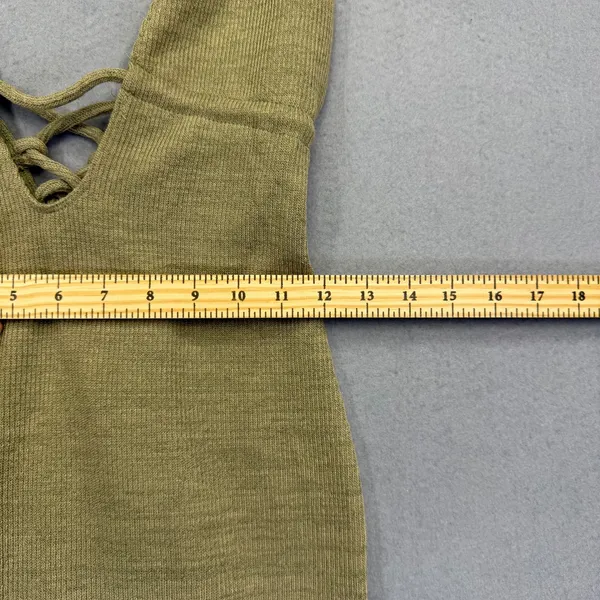 White Fox Boutique Change The Game Midi Dress Sage Green Knit Bodycon Medium NEW - Image 4