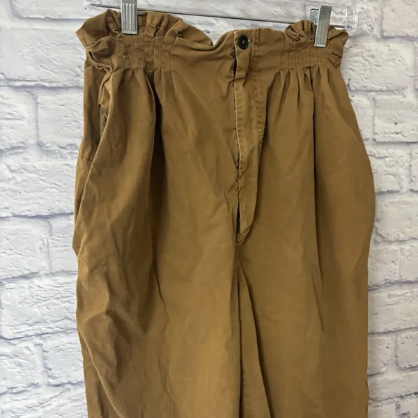 Free People Margate Pleated Paperbag Waist Trousers Size Medium Bohemian Brown - Image 6