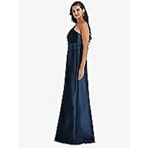 Alfred Sung Style D815 Draped‎ One-Shoulder Satin Maxi Dress Size 14 - Image 6