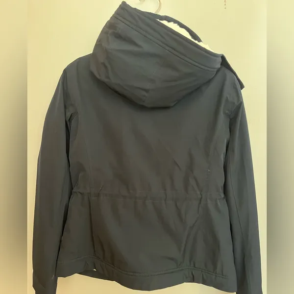 Hollister Navy fur lined coat.‎ Size S - Image 2
