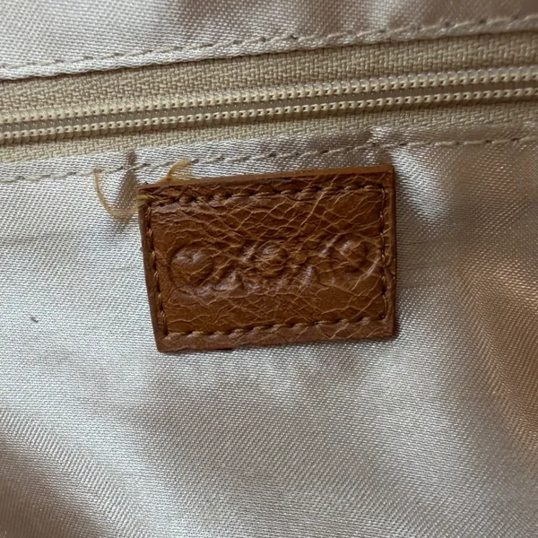Vintage Y2K XOXO Monogram Satchel Bag Beige‎ Brown Studded Barrel Purse - Image 5