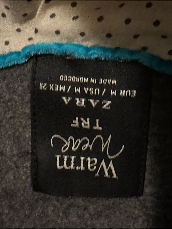 ZARA WARM WEAR TRF Gray Wool Double-Breasted 9 Button Side Pockets Pea Coat Sz M - Image 12