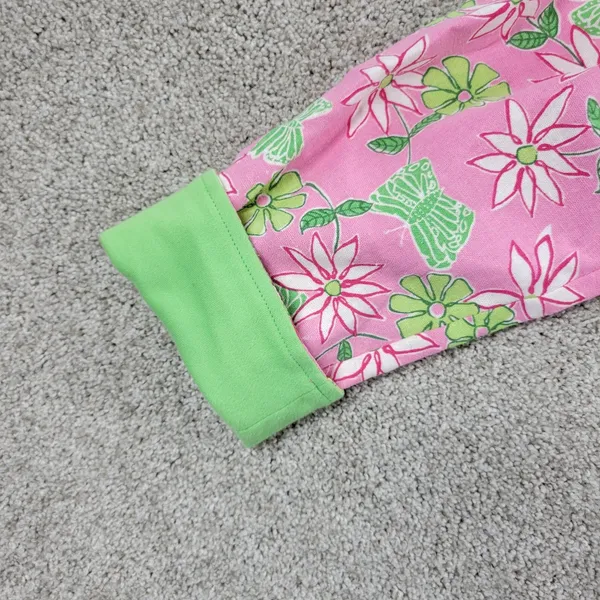VTG Erin London Petite Pant Set Womens PS/PM Pink Green Floral Full Zip Hood - Image 11