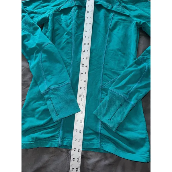 Athleta Half Mile Running‎ Light Weight Jacket Teal Green Hooded Half Zip Sz 2XS - Image 8