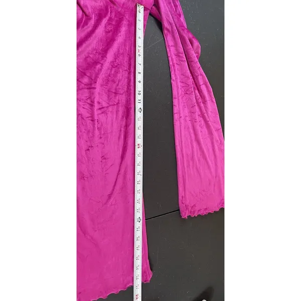 Juicy Couture Velour Pajama Pants Pink Rhinestone Logo Flared S Drawstring - Image 10