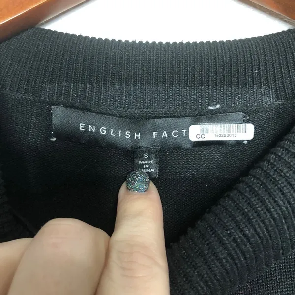 English Factory Ruffle‎ Turtleneck Sweater Black - Image 4