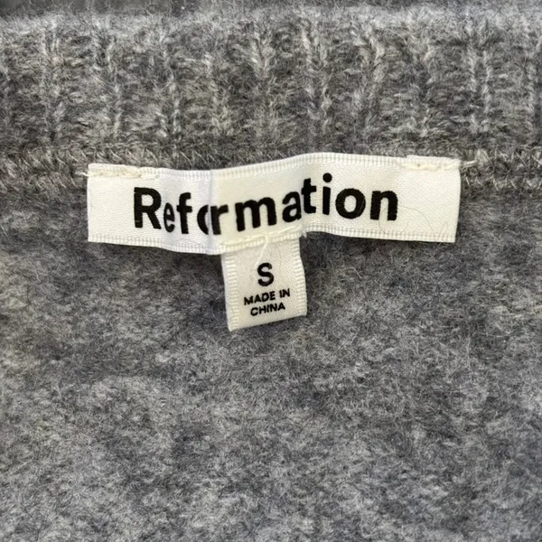 Reformation 100% Cashmere Sweater Sz S Gray Neutral Quiet Luxury Classic Winter‎ - Image 6