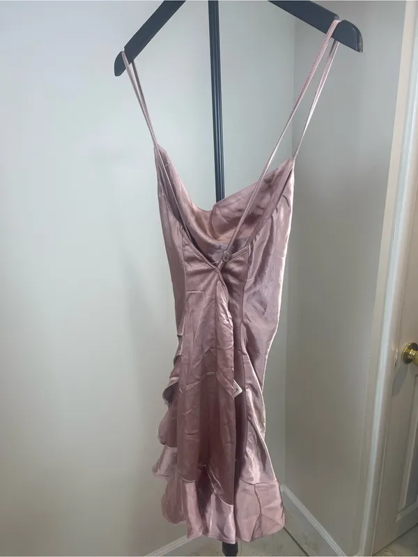 Angel Biba Rose Satin Slip Dress Romper - Image 4