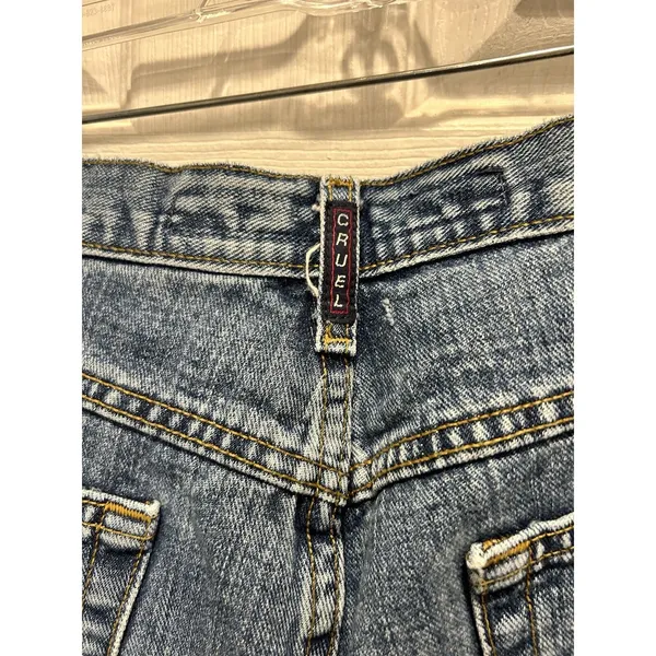 VTG Cruel Girl Relaxed Fit Jeans Womens 19 Long High Rise Blue Medium Wash Denim - Image 7