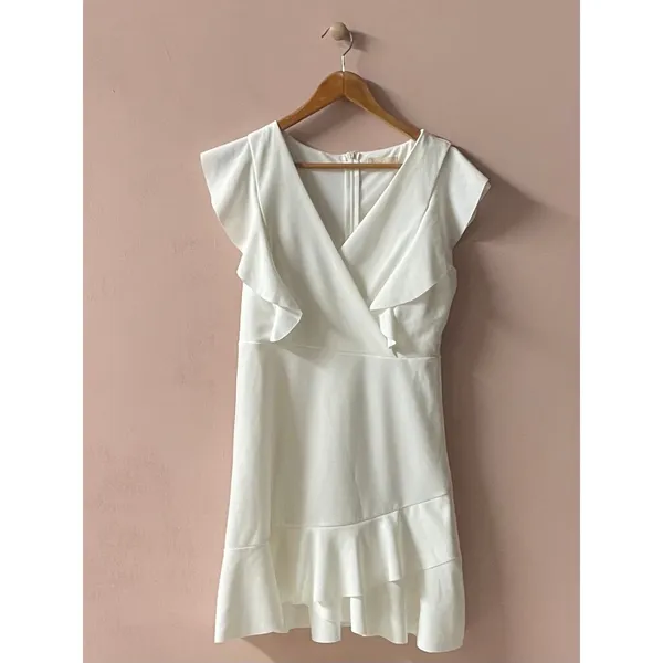 Altar’d State White/Cream Ruffled Mini Dress Size L - Image 3