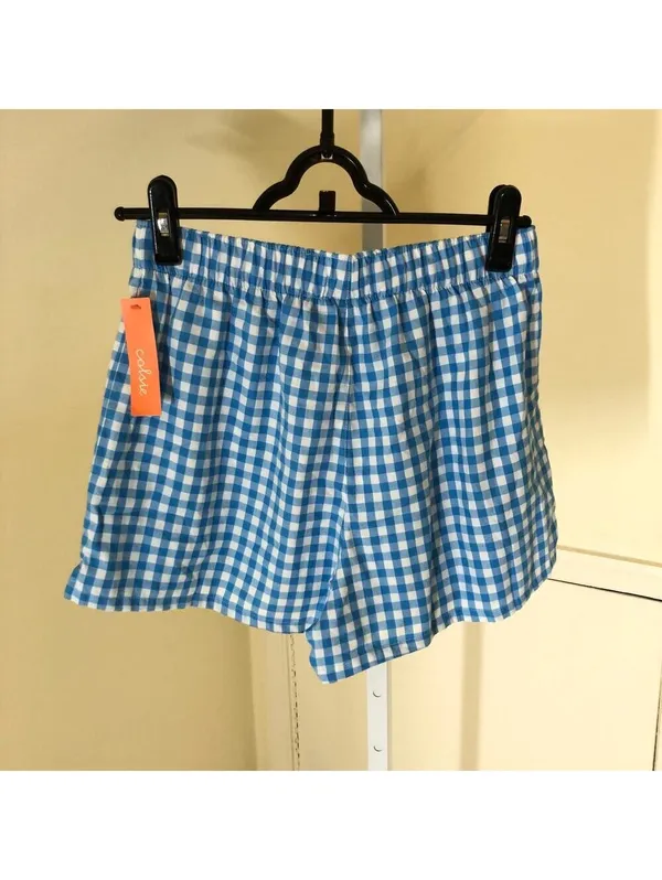 Colsie NWT Women's Blue Gingham Boxer Shorts Pajama Shorts Size S - Image 3